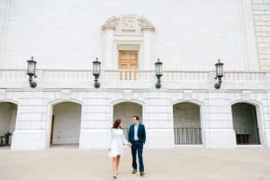 An engagement session at the Detroit Institute of Arts.