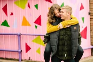 A colorful engagement session in Grand Rapids, Michigan.