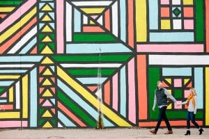 A colorful engagement session in Grand Rapids Michigan photographed by Mae Photo Co.