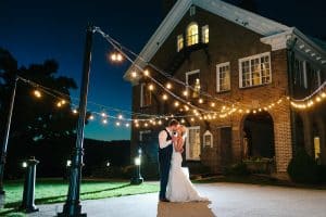 A night portrait at the Felt Mansion photographed by Mae Photo Co in Michigan.