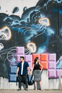 Colorful, fun, funky, trendy, downtown Grand Rapids Engagement session.