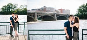 Downtown Grand Rapids engagement session showing off the city.