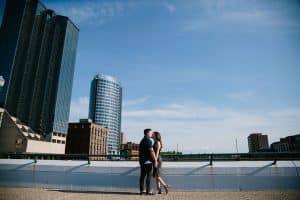 Downtown Grand Rapids Engagement session with Rachel and Jay shot by Mae Photo Co.