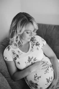 In home maternity session by Mae Photo Co. A Grand Rapids Michigan based photographer.