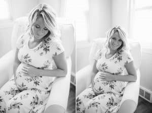 In home maternity session by Mae Photo Co. A Grand Rapids Michigan based photographer.