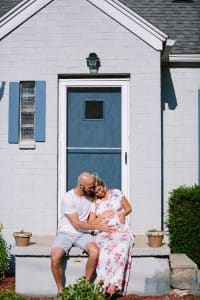 In home maternity session by Mae Photo Co. A Grand Rapids Michigan based photographer.