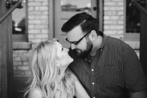 A lifestyle engagement session at Lyon Street Cafe in Grand Rapids, Michigan.