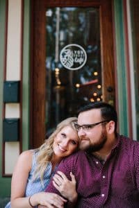 A lifestyle engagement session at Lyon Street Cafe in Grand Rapids, Michigan.