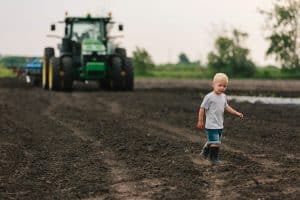 A unique family session location taking place on the family farm.