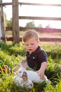 One year baby photos at a farm in Michigan.