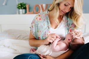 An in home lifestyle newborn session in Wayland, Michigan for baby Roselyn.