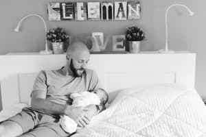 An in home lifestyle newborn session in Wayland, Michigan for baby Roselyn.