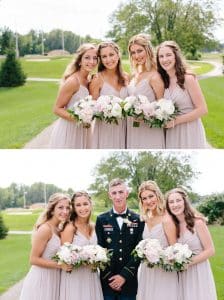 This blush pink Grand Rapids wedding was at Watermark Country Club. Florals and Design by Modern Day Floral and Events. Photography by Mae Photo Co.