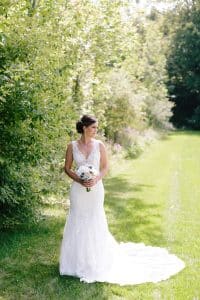 A beautiful Michigan bride in her unique beaded wedding dress full of sparkle.