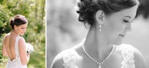 A beautiful Michigan bride in her unique beaded wedding dress full of sparkle.