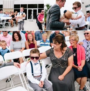 Nick and Abby's wedding at the Pinnacle Center in Hudsonville Michigan with the ring bearer and flower girl.