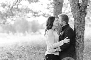 Hannah and Kyle's engagement session at Sandy Pines in midwest Michigan in the woods.