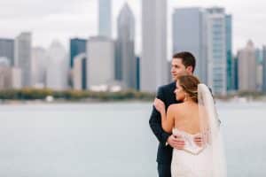 Steph and Ken had a Fall Chicago wedding at the Willis Tower Metropolitan Club and had photos taken in the skydeck.