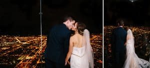 Steph and Ken had a Fall Chicago wedding at the Willis Tower Metropolitan Club and had photos taken in the skydeck.