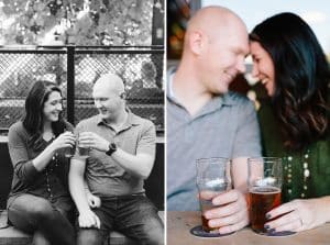 Beth and Trevor's favorite spot is Founders Brewing Co so it was only fitting to start out their lifestyle engagement session with a couple beers!