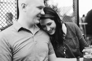 Beth and Trevor's favorite spot is Founders Brewing Co so it was only fitting to start out their lifestyle engagement session with a couple beers!