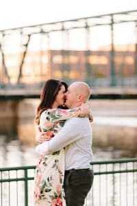 A downtown Grand Rapids engagement session at Riverside park and the sixth street bridge.