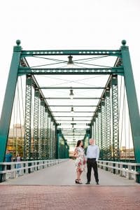 A downtown Grand Rapids engagement session at Riverside park and the sixth street bridge.