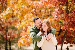 A Fall engagement session in Grand Rapids Michigan at Provin trails and some locations downtown. Haley and Tyler brought along their rescue dog and we enjoyed some beautiful fall colors!