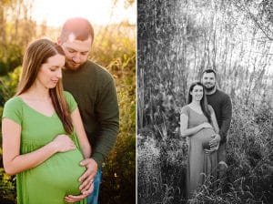 A country lifestyle maternity session right at Jen and Sean's home in Caledonia Michigan. Jen wore a beautiful green dress and their dogs even made an appearance.