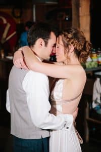 Cailly and Tyler had a rainy wedding day at Millcreek Barn in Michigan. Cailly wore a beautiful and unique wedding dress from Truvelle.