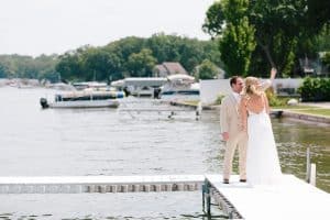 Melissa and Tony had a destination wedding at Bay Pointe Inn in Shelbville Michigan on Gun lake.