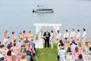 Melissa and Tony had a destination wedding at Bay Pointe Inn in Shelbville Michigan on Gun lake.