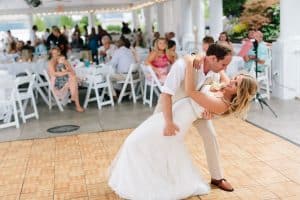 Melissa and Tony had a destination wedding at Bay Pointe Inn in Shelbville Michigan on Gun lake.