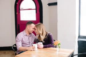 This Grand Rapids Engagement session in the midst of Michigan's winter started off at Brown Butter Creperie and ended at Provin trails with the perfect winter backdrop.