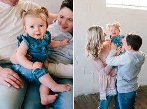 A Grand Rapids lifestyle family photography session in a studio.