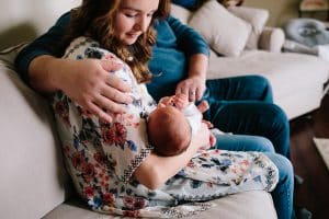 A newborn lifestyle session in Grand Rapids Michigan.