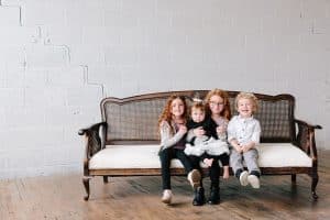 Grand Rapids family photos in a studio.