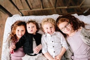 Grand Rapids family photos in a studio.