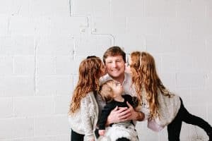 Grand Rapids family photos in a studio.