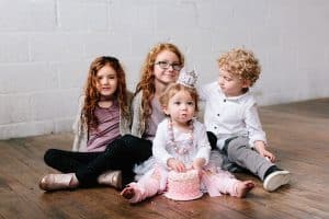 Grand Rapids family photos in a studio.