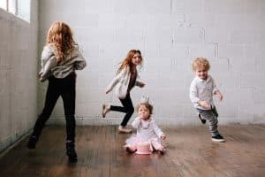 Grand Rapids family photos in a studio.