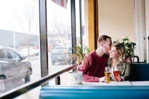 Carter and Makenzie's downtown Grand Rapids engagement session at Creston Brewery.