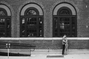 Carter and Makenzie's downtown Grand Rapids engagement session at Creston Brewery.