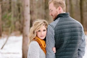 Carter and Makenzie's downtown Grand Rapids engagement session at Provin trails.