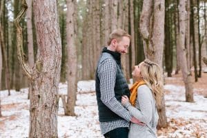Carter and Makenzie's downtown Grand Rapids engagement session at Provin trails.
