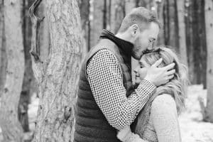 Carter and Makenzie's downtown Grand Rapids engagement session at Provin trails.