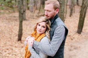 Carter and Makenzie's downtown Grand Rapids engagement session at Provin trails.