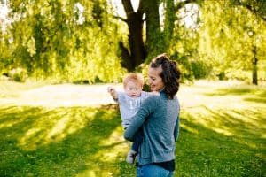 A Grand Rapids lifestyle camping theme family session for a one year old.