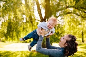 A Grand Rapids lifestyle camping theme family session for a one year old.