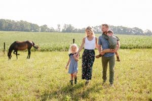 Grand Rapids lifestyle family photography on the farm and in home.